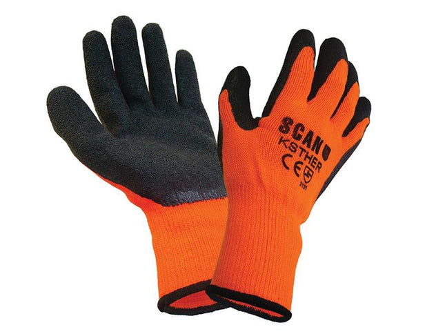 Scan Thermal Latex Coated Gloves - Large (Size 9) (Pack 5)