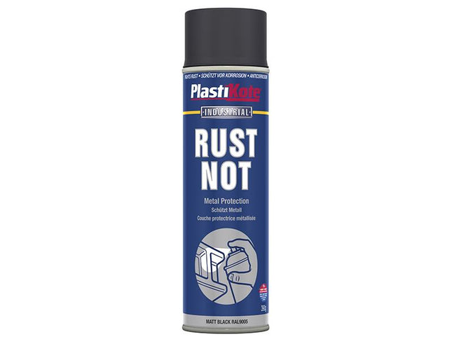 Plastikote Rust Not Spray Matt Black 500Ml