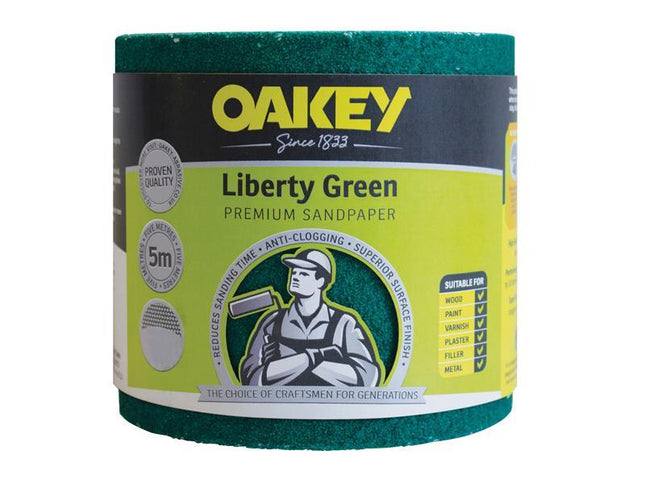 Oakey Liberty Green Sanding Roll 115Mm X 5M Coarse 60G