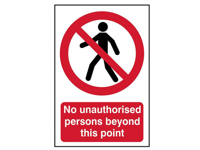 Scan No Unauthorised Persons Beyond This Point - Pvc 400 X 600Mm