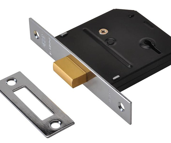 Union Es-Dl Essentials 3 Lever Mortice Deadlock Chrome 79Mm 3In Visi