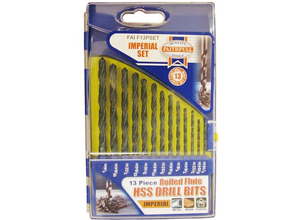 Faithfull Hss Drill Bit Set Of 13 1/16-1/4 X 1/64