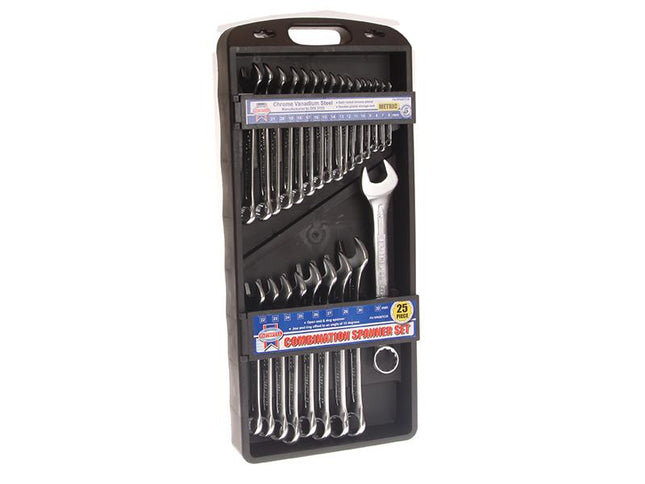 Faithfull Chrome Vanadium Comb Spanner Set, 25 Piece