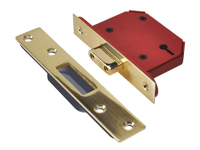 Union Strongbolt 2103S 3 Lever Mortice Deadlock Polished Brass 81Mm 3In Visi