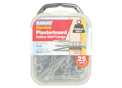 PLASPLUGS Cf 111 Standard Plasterboard Fixings Pack Of 25