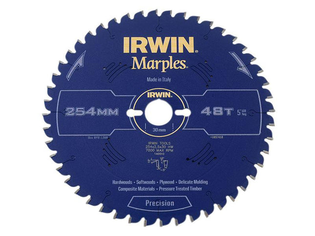 IRWIN Marples Mitre Circular Saw Blade 254 X 30Mm X 48T Atb/Neg