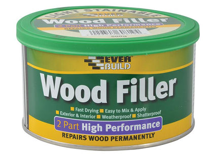 Everbuild Wood Filler High Performance 2 Part Light 500G
