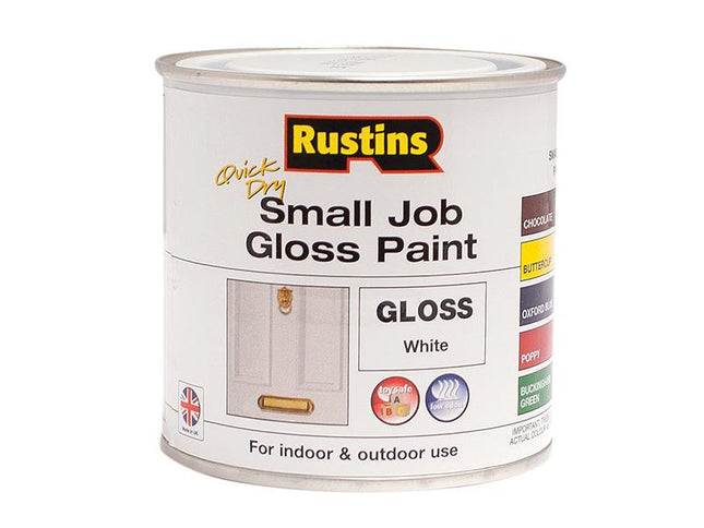 Rustins Quick Dry Small Job Gloss Paint White 250Ml