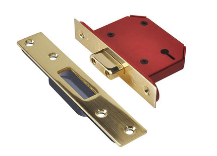 Union Strongbolt 2103S 3 Lever Mortice Deadlock Polished Brass 68Mm 2.5In Visi