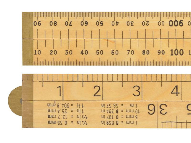 R.S.T. Wooden 4 Fold Rule 1M / 39In (Blister Packed)