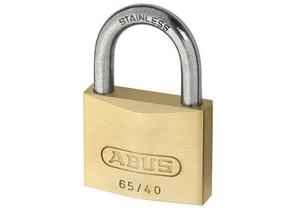 ABUS Mechanical 65Ib/40Mm Brass Padlock Stainless Steel Shackle Keyed Alike 6405