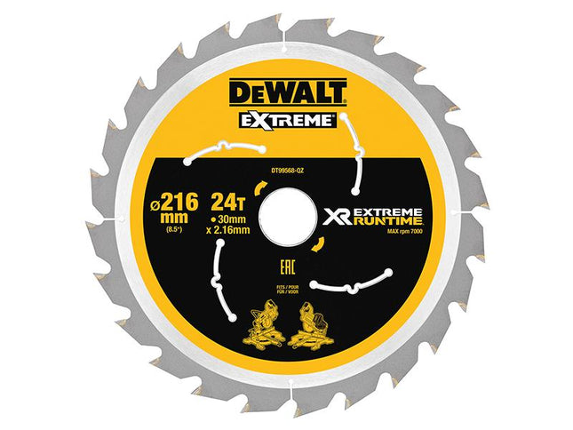 DEWALT Flexvolt Xr Circular Saw Blade 216 X 30Mm X 24T