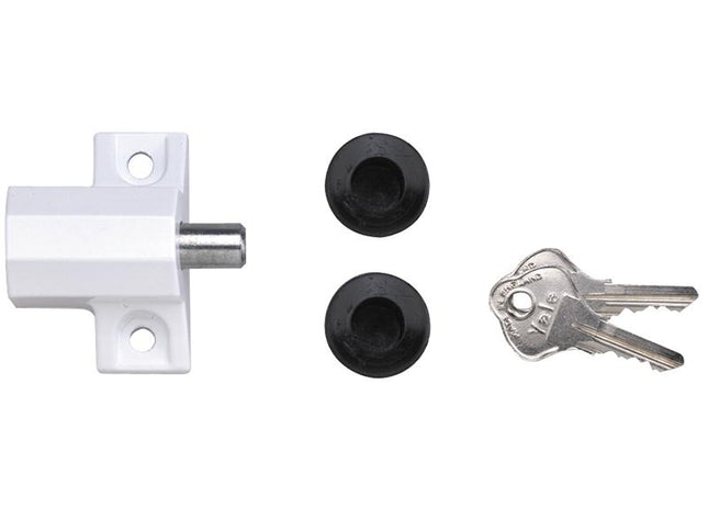 Yale Locks P114 Patio Door Lock White Finish Visi-Pack