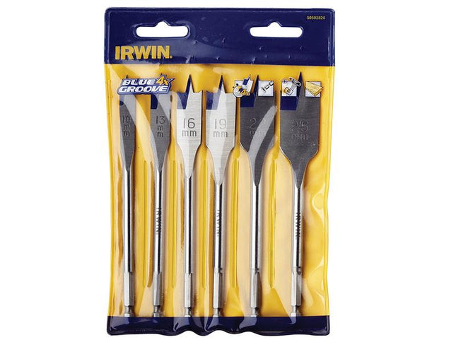 IRWIN Blue Groove 4X Flat Bit Set 6 Piece 10-25Mm