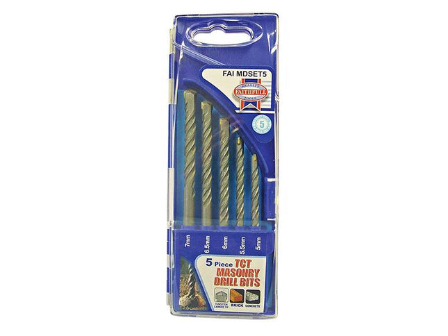 Faithfull Standard Masonry Drill Set Of 5 5-7Mm