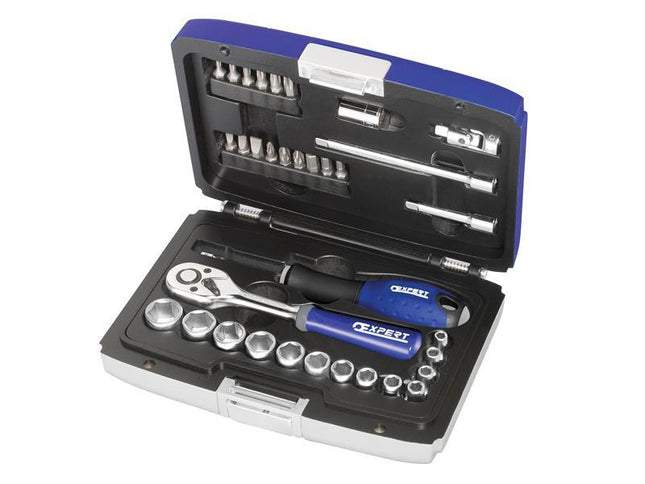 Expert Socket & Accessory Set Of 34 Metric 1/4In Drive