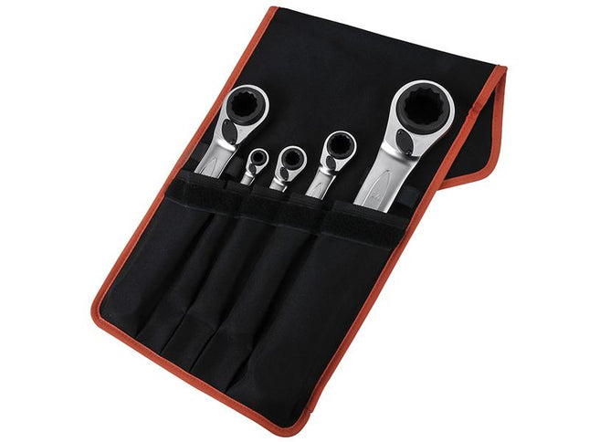 Bahco S4Rm Series Reversible Ratchet Spanners Set, 5 Piece