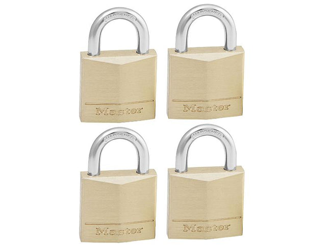 Master Lock Solid Brass 30Mm Padlock 4-Pin - Keyed Alike X 4