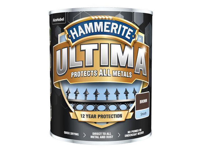 Hammerite Ultima Metal Paint Smooth Brown 750ml