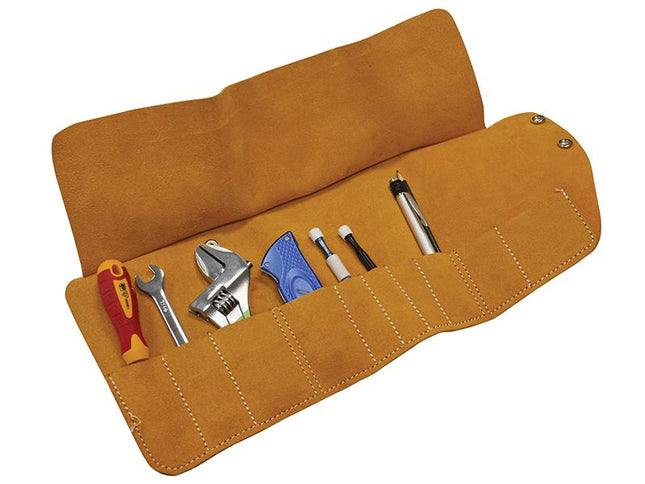 Faithfull 10 Pocket Leather Tool Roll 48 X 27Cm