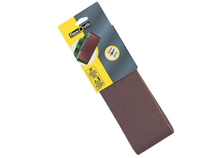 Flexovit Cloth Sanding Belts 610 X 100Mm 80G Medium (Pack Of 2)