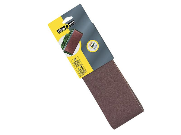Flexovit Cloth Sanding Belts 610 X 100Mm 80G Medium (Pack Of 2)