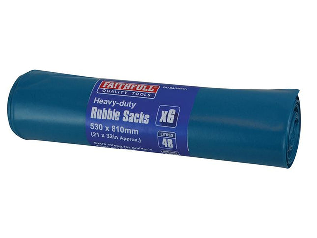 Faithfull Blue Heavy-Duty Rubble Sacks (6)