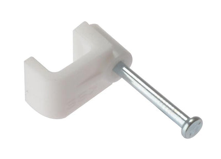 Forgefix Cable Clip Flat White Bellwire Box 100