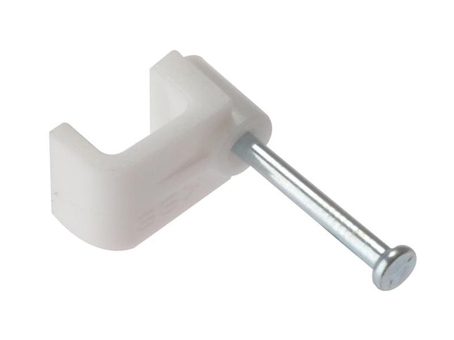 Forgefix Cable Clip Flat White Bellwire Box 100