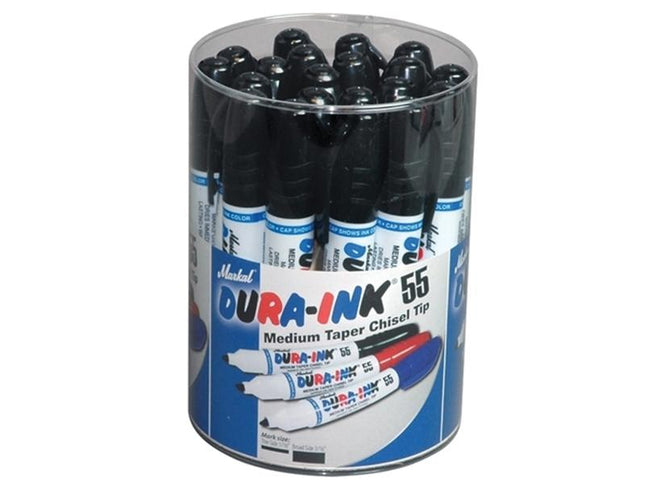 Markal Dura-Ink 55 Medium Taper Marker  Black (Tub Of 20)