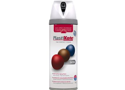 Plastikote Twist & Spray Satin White 400Ml