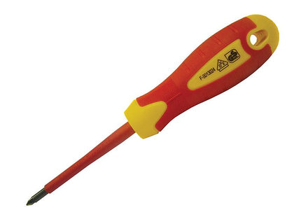 Faithfull Vde Soft Grip Screwdriver Pozi Tip Pz1 X 80Mm