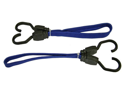 Faithfull Flat Bungee Flat Cord 46Cm (18In) Blue 2 Piece