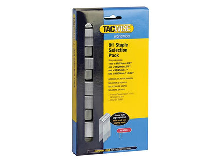 Tacwise 91 Narrow Crown Divergent Point Staples Selection - Electric Tackers Pack 2800