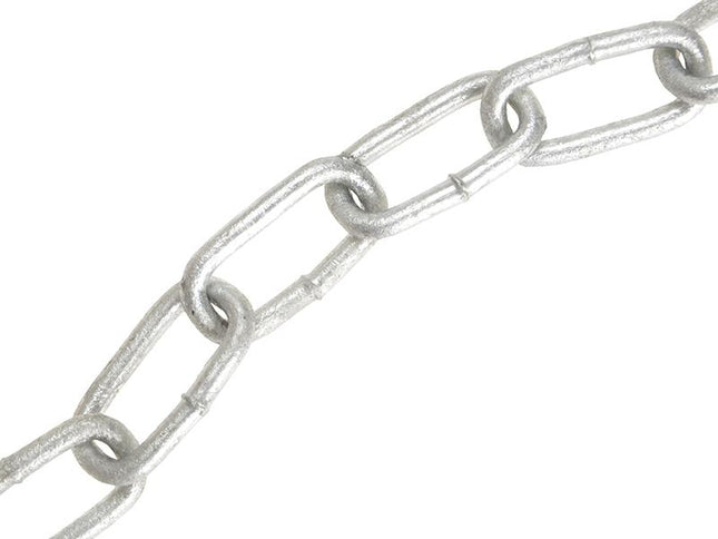 Faithfull Galvanised Chain Link 4 X 30M Reel - Max Load 120Kg