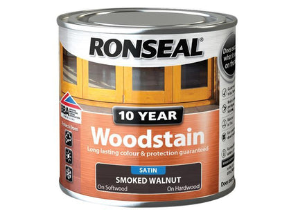 Ronseal 10 Year Woodstain Smoked Walnut 250Ml