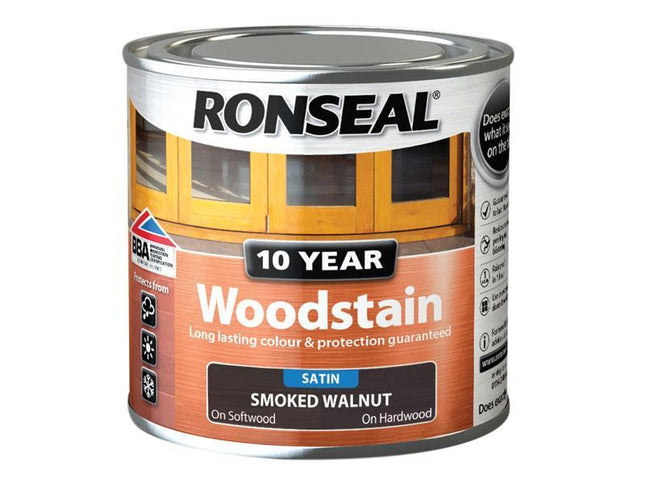 Ronseal 10 Year Woodstain Smoked Walnut 250Ml