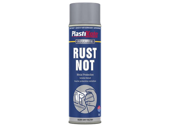 Plastikote Rust Not Spray Matt Silver Grey 500Ml