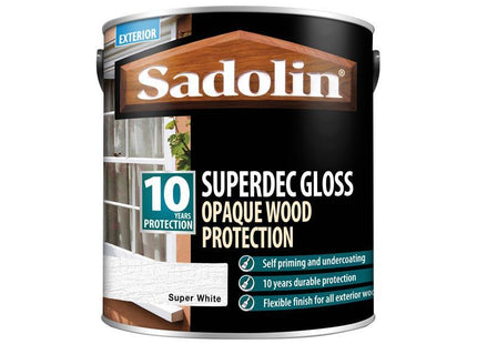 Sadolin Superdec Opaque Wood Protection Super White Gloss 2.5 Litre