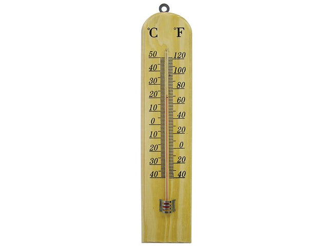 Faithfull Wall Thermometer - Wood 260Mm