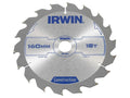 IRWIN Construction Circular Saw Blade 160 X 20Mm X 18T Atb