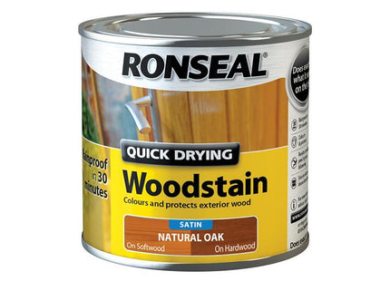 Ronseal Woodstain Quick Dry Satin Natural Oak 250Ml