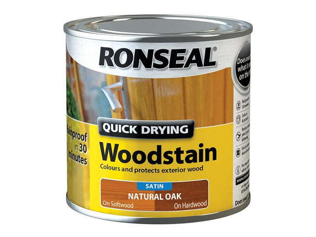 Ronseal Woodstain Quick Dry Satin Natural Oak 250Ml