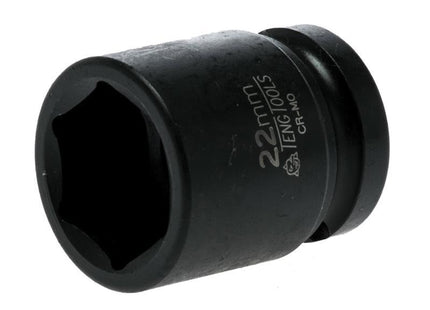 Teng Impact Socket Hexagon 6 Point 1/2In Drive 22Mm