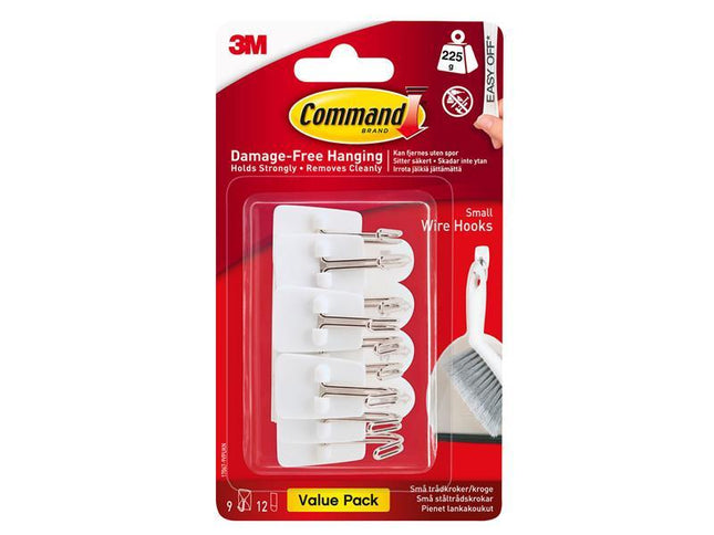 White Wire Hooks (Pack 9)