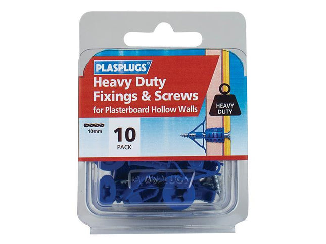 PLASPLUGS Heavy-Duty Fixings & Screws (Pack 10)