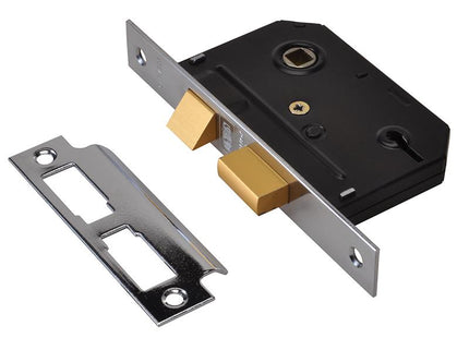 Union Es-Sl Essentials 3 Lever Mortice Sashlock Chrome 65Mm 2.5In Visi