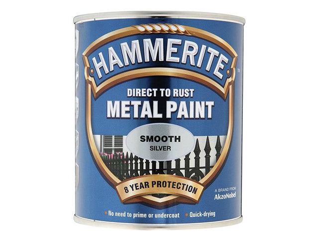 Hammerite Direct To Rust Smooth Finish Metal Paint Silver 250Ml