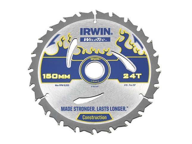 IRWIN Weldtec Circular Saw Blade 150 X 20Mm X 24T Atb