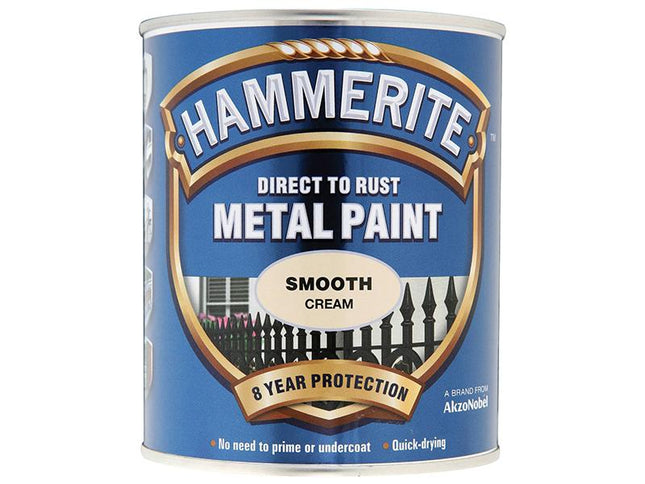 Hammerite Direct To Rust Smooth Finish Metal Paint Cream 750Ml